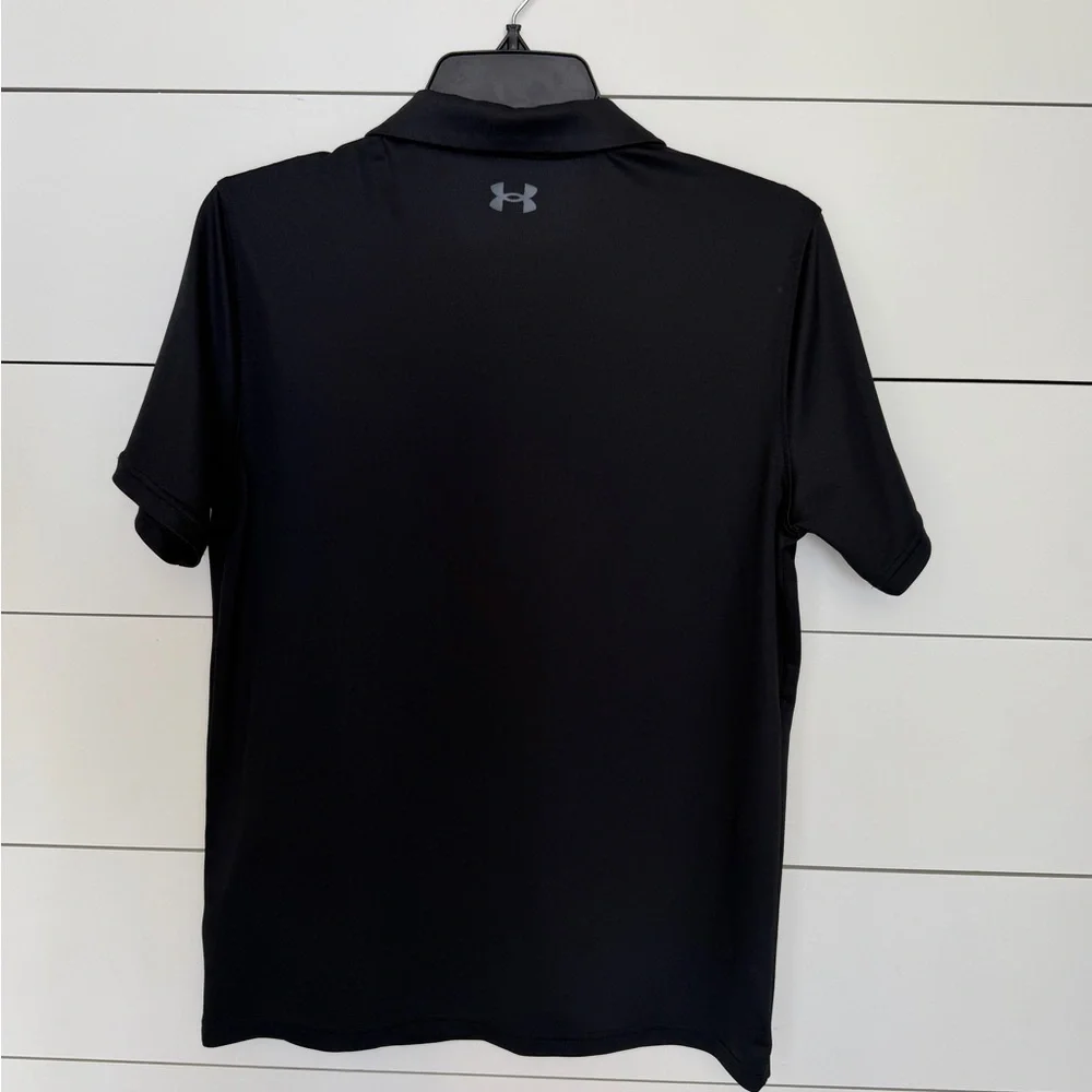 Under Armour Black Short-Sleeve Polo with Logo YXL